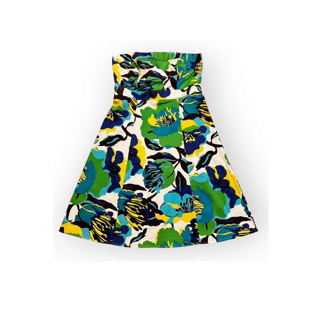 Vibrant Vintage Y2K Floral Strapless Sundress
